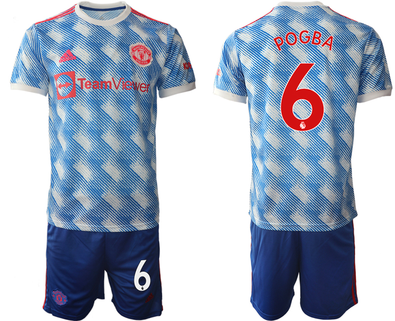 Men 2021-2022 Club Manchester United away blue #6 Soccer Jersey->manchester united jersey->Soccer Club Jersey